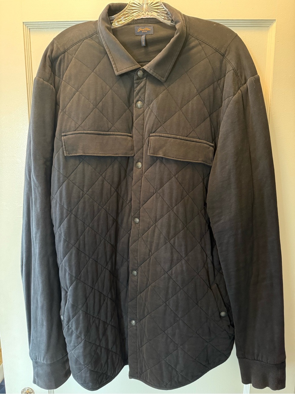 Good Man Brand Black Quilted Jacket 100% Cotton - Size XXL | Great Condition